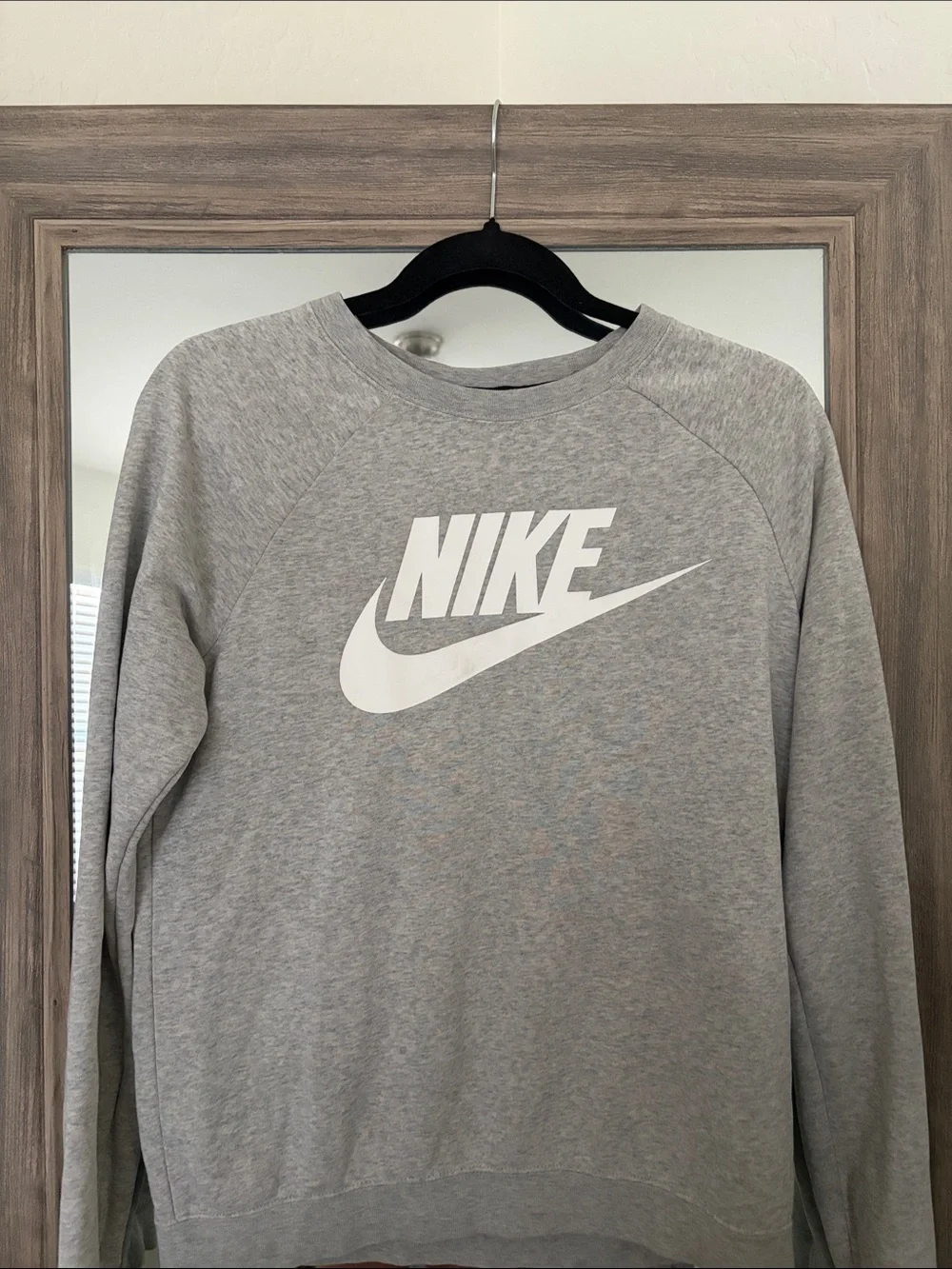 Nike Light Gray Crewneck Sweatshirt with White Swoosh